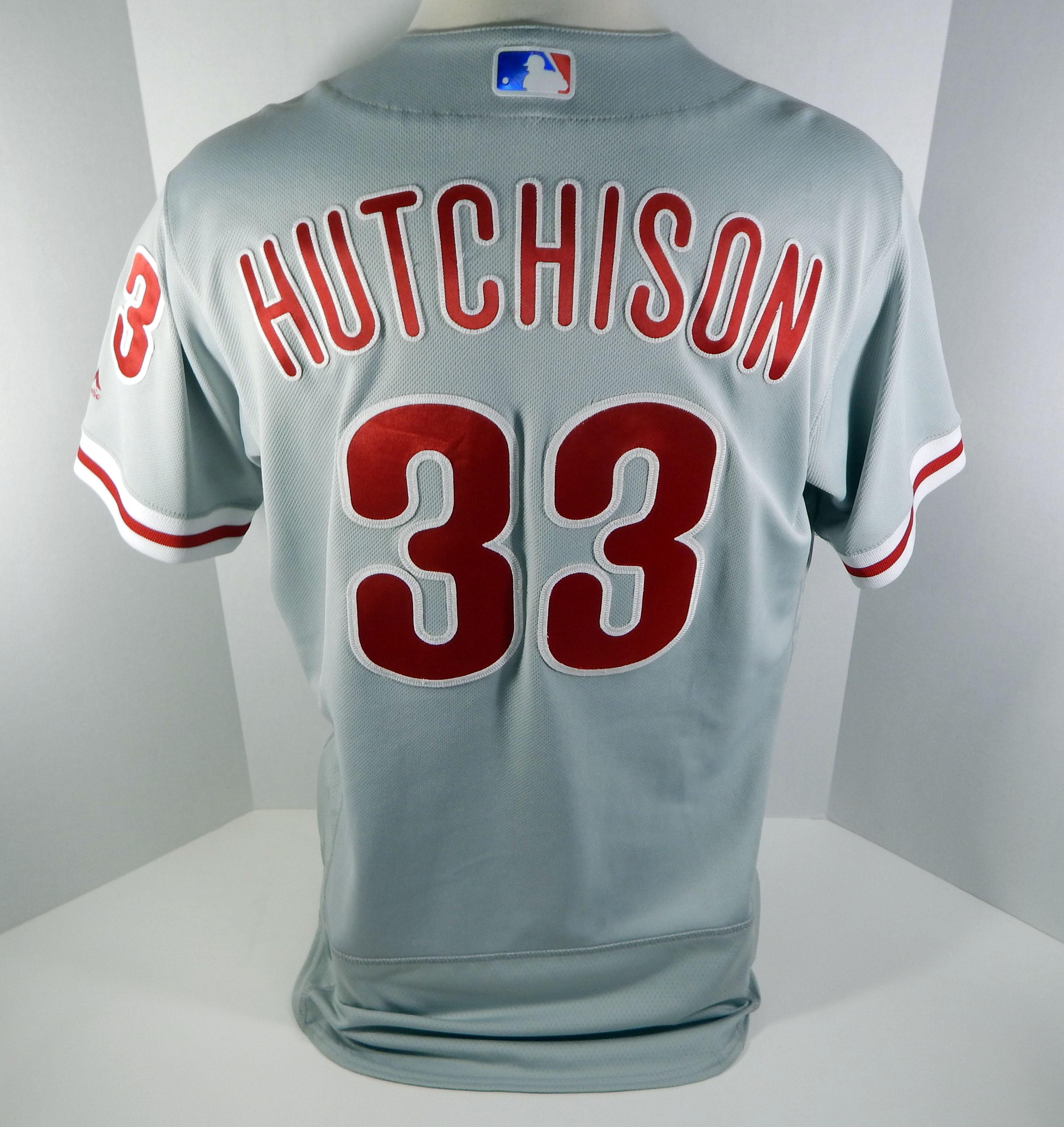 2018 Philadelphia Phillies Drew Hutchison #33 Game Used Grey Jersey | eBay