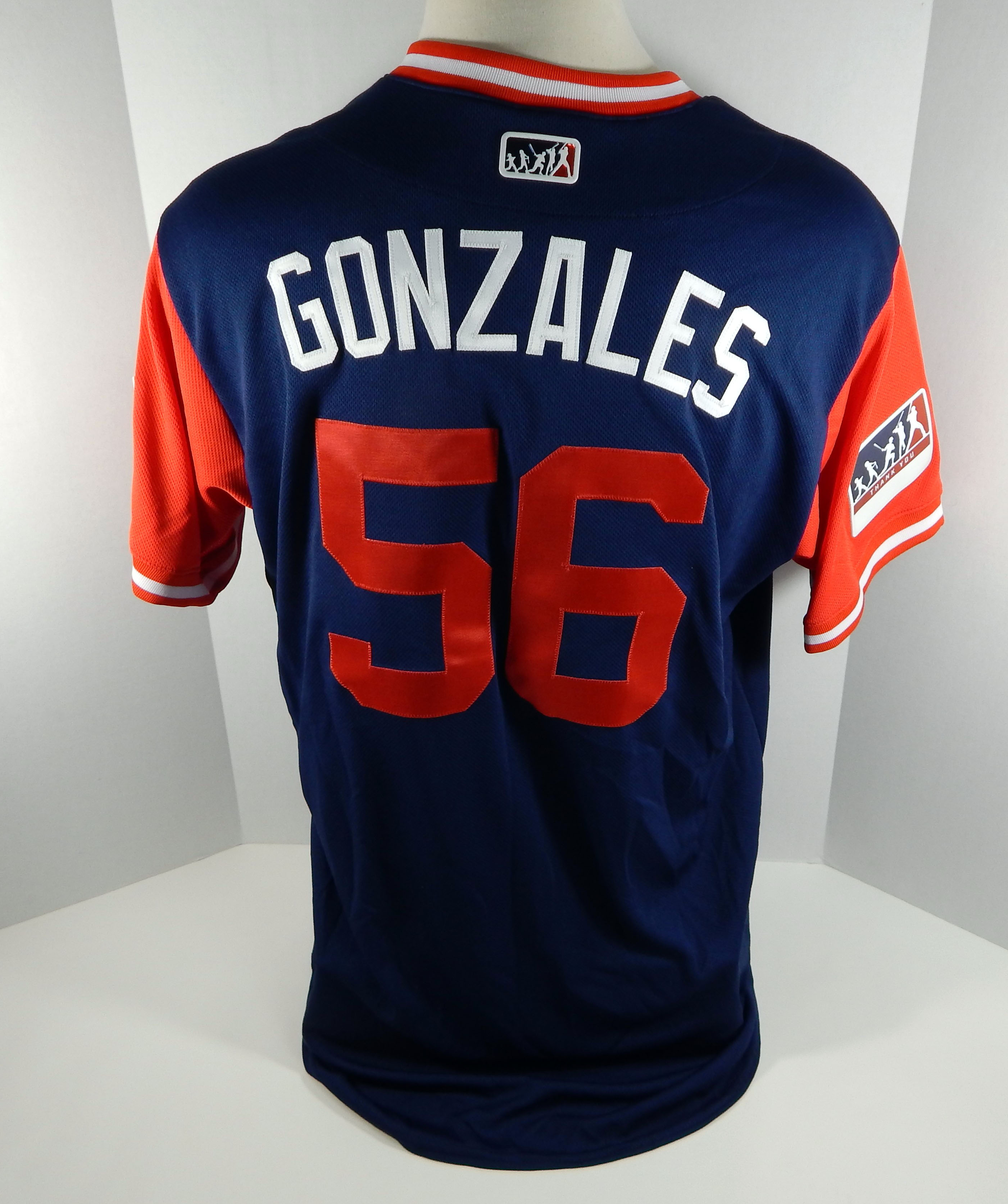 2017 St. Louis Cardinals Marco Gonzales #56 Game Issued Blue Player LLWS Jersey | eBay