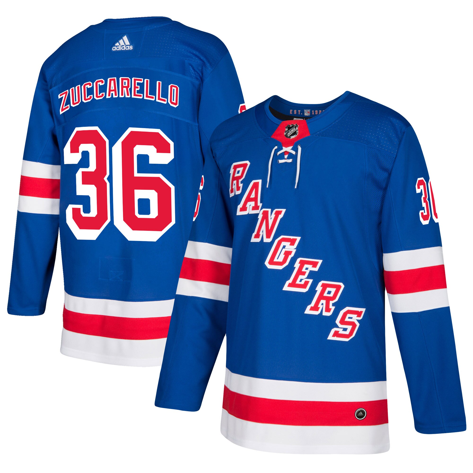 Mens New York Rangers Mats Zuccarello #36 Authentic Adidas Pro ...