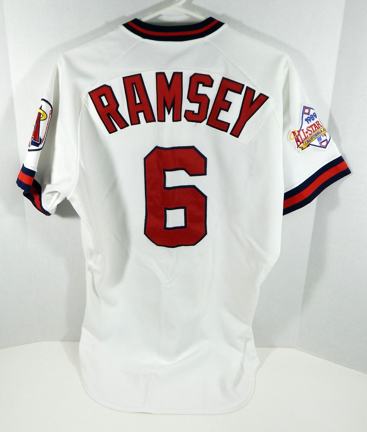 1989 California Angels Mike Ramsey #6 Game Used White Jersey All Star Game  P 996