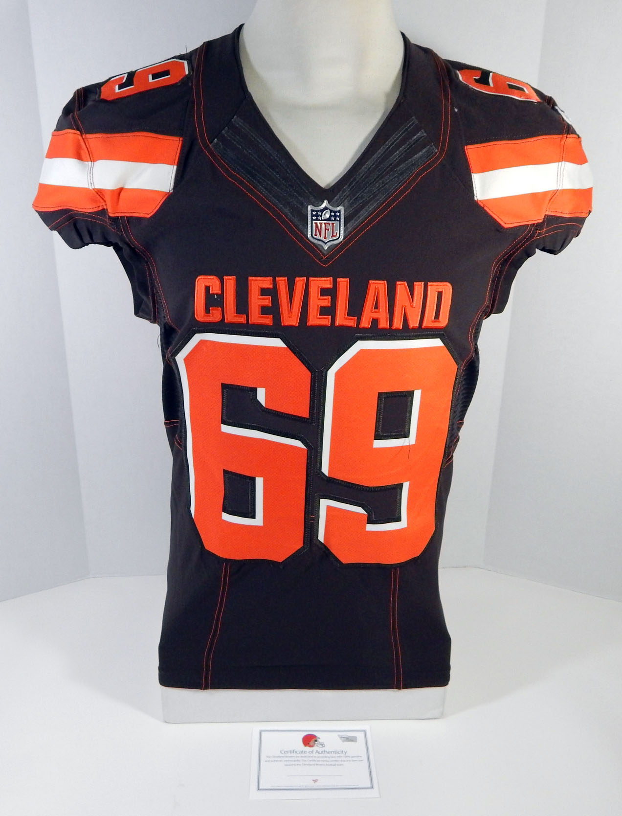 2019 Cleveland Browns Karter Schult #69 Game Used Brown Jersey 100 NFL  Patch 2