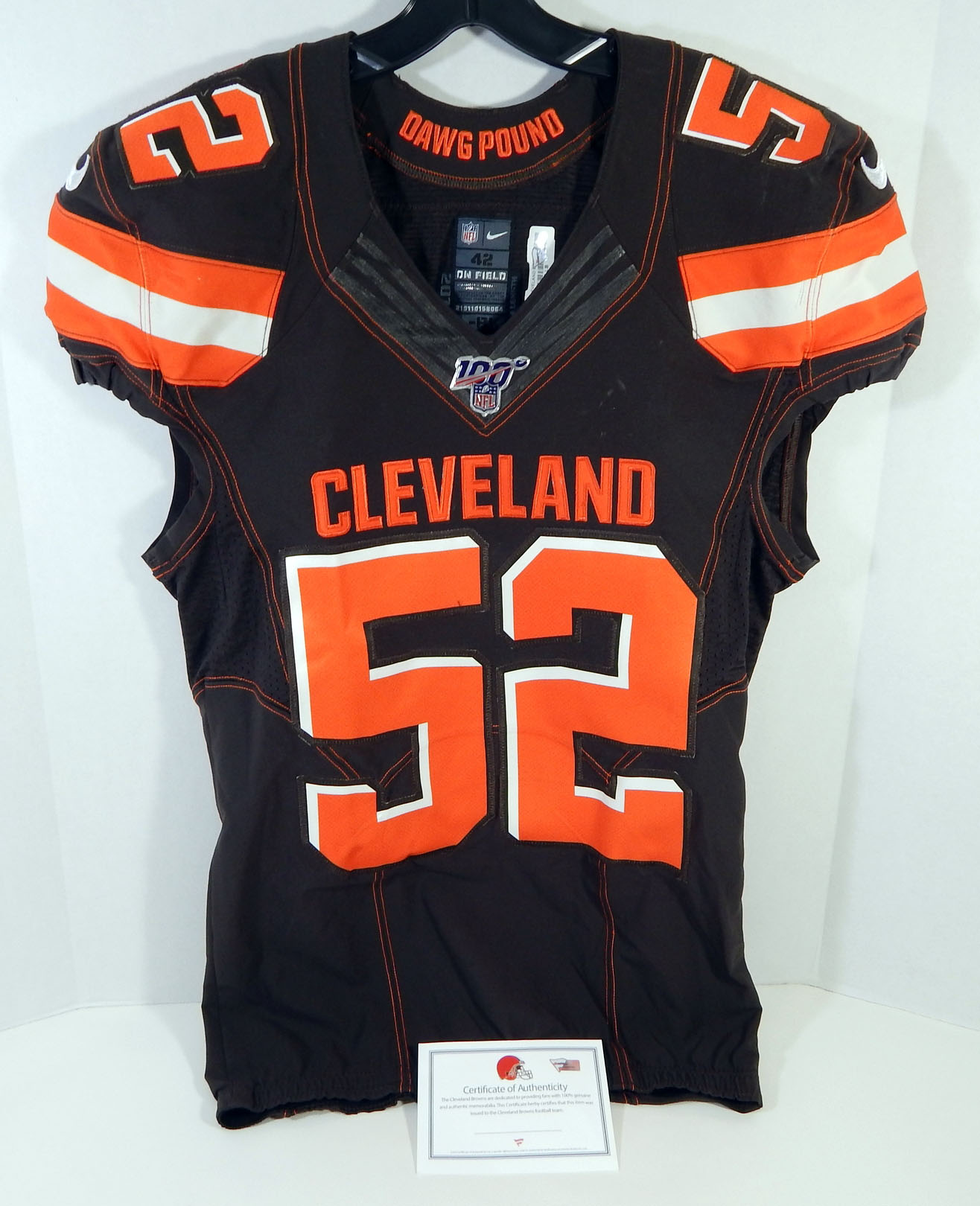 la nieve lavabo Ten confianza 2019 Cleveland Browns Ray-Ray Armstrong #52 Game Used Brown Jersey 100 NFL  P 7 | eBay
