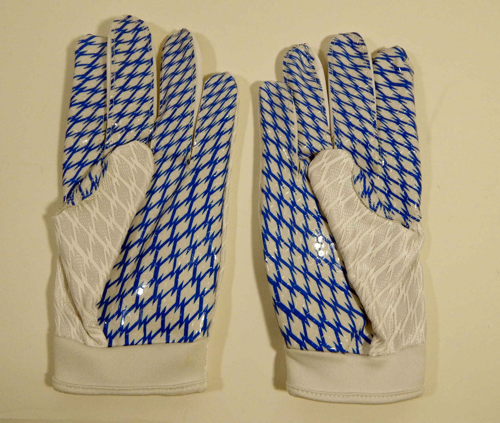 New Adidas Adizero 4.0 15 NFL Pro Receiver Football Gloves White Blue  ADI124 XL