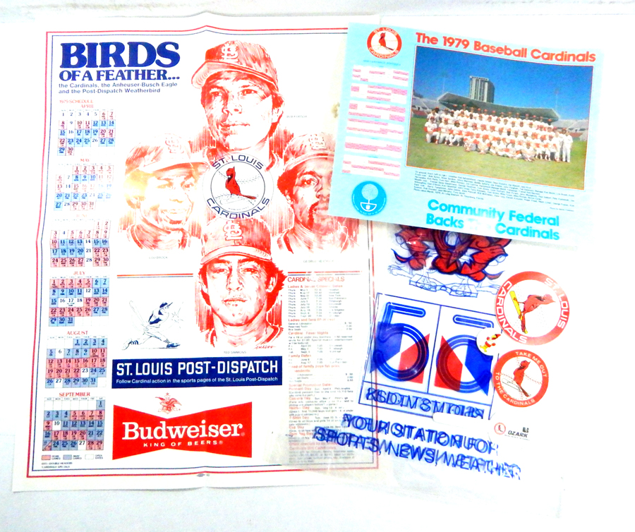 1979 St. Louis Cardinals KSD-TV Promo Bag Team Photo Season Schedule Decals Pin | eBay
